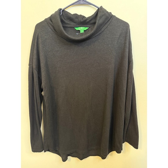 dip Tops - Dip Cowl Neck Top Womens Medium Black Excellent Eco-Friendly Long Sleeve Knit